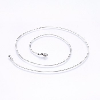 304 Stainless Steel Herringbone Chain Necklaces, with Lobster Claw Clasps, Stainless Steel Color, 19.7 inch(50cm), 1.5mm