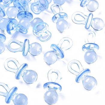 Transparent Acrylic Pendants, Nipple, Cornflower Blue, 27x13mm, Hole: 5x7mm, about 336pcs/500g