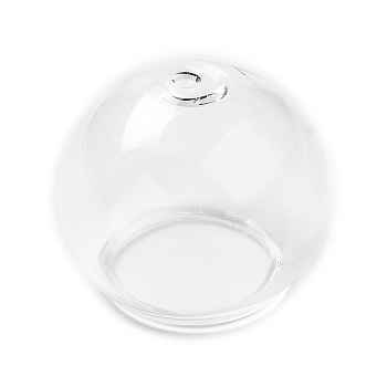 Transparent Glass Bead Cone, for Wind Chimes Making, Half Round, Clear, 20x17mm, Hole: 1.6mm, Inner Diameter: 12.4mm