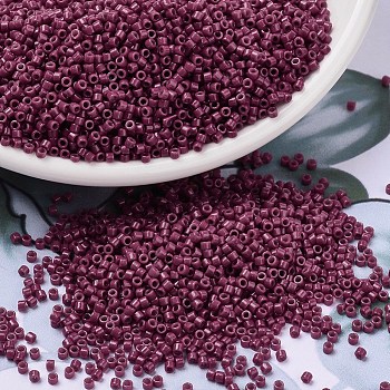 MIYUKI Delica Beads, Cylinder, Japanese Seed Beads, 11/0, (DB2355) Duracoat Opaque Dyed Plum Berry, 1.3x1.6mm, Hole: 0.8mm, about 20000pcs/bag, 100g/bag