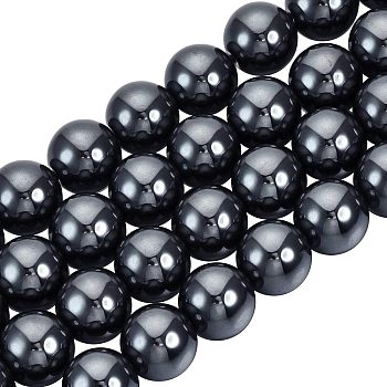 Non-magnetic Synthetic Hematite Beads Strands, Grade A, Round, 8mm, Hole: 1mm, about 50pcs/strand, 15.5 inch