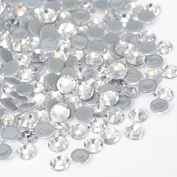 Glass Hotfix Rhinestone, Grade AA, Flat Back & Faceted, Flat Round, Crystal, SS12, 3.0~3.2mm, about 1440pcs/bag