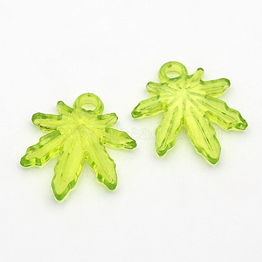 23mm YellowGreen Leaf Acrylic Pendants