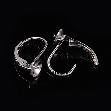 Boucles d'oreilles à levier en argent sterling plaqué rhodium anti-ternissement 925(X-STER-I017-084I-P)-5