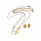 Heart with Boy & Girl Couple Pendant Necklaces & Stud Earrings(SJEW-E045-05GP)-1