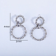 Twisted Double Circle Brass Stud Earrings(YE9789)-3