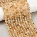 Heated Natural Citrine Beads Strands, Faceted, Rondelle, 6x4~4.5mm, Hole: 0.9mm, about 85~86pcs/strand, 15.28~15.47''(38.8~39.3cm)(G-B175-B01-4x6mm)
