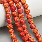 Dyed Synthetic Malachite Beads Strands, Smooth Round, Red, 11~11.5mm, Hole: 1mm, about 39pcs/strand, 14.96 inch(38cm)(GG-CBA6382-A03-10mm-01)