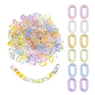 600Pcs 6 Colors Transparent Acrylic Linking Rings, Quick Link Connectors, Oval, Mixed Color, 15x9x3mm, Inner Diameter: 3.5x9mm, 100pcs/color(TACR-CJ0001-35)