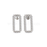 304 Stainless Steel Hollow Rectangle Stud Earrings for Woman, Golden, 21x10mm, Pin: 0.7mm(EJEW-N097-002P)