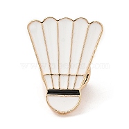 Badminton Enamel Pins, Light Gold Alloy Badge for Backpack Clothes, Sports, 22x17x2mm(JEWB-A013-04D)