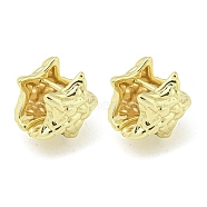 Brass Hoop Earrings, Golden, Star, 16x17x14mm(EJEW-Q799-03B-G)