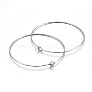 316 Surgical Stainless Steel Wine Glass Charms Rings, Hoop Earring Findings, DIY Material for Basketball Wives Hoop Earrings, Stainless Steel Color, 37x35x0.7mm, 21 Gauge(STAS-L214-01A)