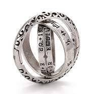 Astronomical Sphere Ball Alloy Foldable Finger Ring, Cosmic Rotatable Ring for Calming Worry Meditation, Antique Silver, US Size 7 1/4(17.5mm)(X-FIND-G034-01AS)