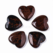 Natural Mahogany Obsidian Beads, No Hole/Undrilled, Heart, 24.5x25x6~7mm(G-S364-068)