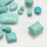 Synthetic Turquoise Beads, Dyed, 7.5~31x4~22x4~12mm, Hole: 1mm, about 357pcs/1000g(TURQ-G051-1)