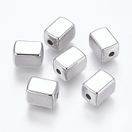 CCB Plastic Beads, Cuboid, Platinum, 10.5x7x7mm, Hole: 2mm(CCB-K003-47P)