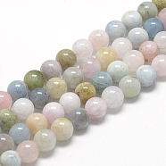 Natural Morganite Beads Strands, Grade AB, Round, 6~7mm, Hole: 1mm, about 60~67pcs/strand, 15.7 inch(G-R446-6mm-06)