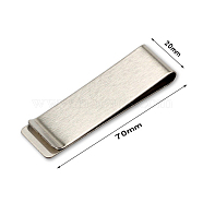 Stainless Steel Clips, Office Supplies, Rectangle, Stainless Steel Color, 70x20mm(OFST-PW0001-282C-01)