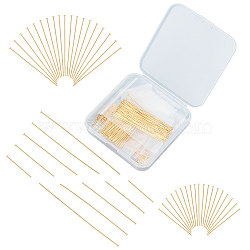 CREATCABIN 200Pcs 5 Style Brass Flat Head Pins, Long-Lasting Plated, Real 18K Gold Plated, 27.5~76x0.7~1.7mm, head: 2mm, 200Pcs/box(KK-CN0001-13)