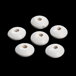 Maple Wood Beads, Rondelle, White, 10x5mm, Hole: 3mm(WD-CBA7A54-06B)