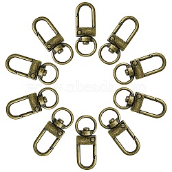 Tibetan Style Alloy Swivel Snap Hook Clasps, Antique Bronze, 32x11mm(FIND-YW0004-09AB)