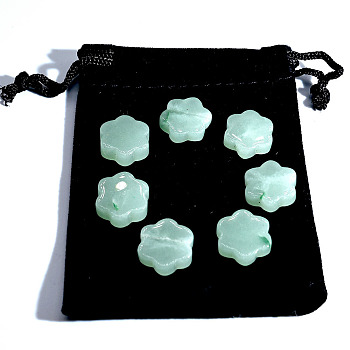 Natural Green Aventurine Flower Healing Stones, Reiki Stones for Energy Balancing Meditation Therapy, 16x6mm, 7pcs/bag