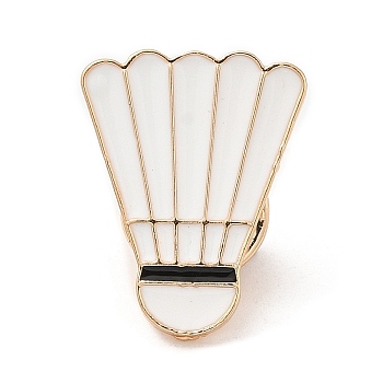 Badminton Enamel Pins, Light Gold Alloy Badge for Backpack Clothes, Sports, 22x17x2mm