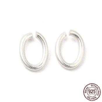 925 Sterling Silver Open Jump Rings, Oval, Silver, 20 Gauge, 5x3.5x0.8mm, Inner Diameter: 2.5x3.5mm, about 200pcs/10g
