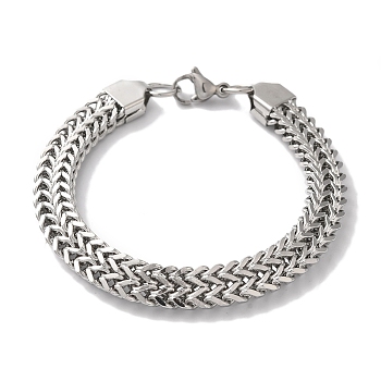 Non-Tarnish 201 Stainless Steel Wheat Chain Bracelets for Women Men, Stainless Steel Color, 7-7/8 inch(20.1cm)