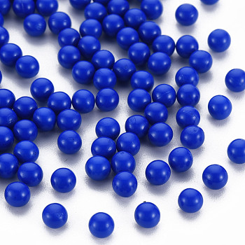 Opaque Acrylic Beads, No Hole, Round, Blue, 4mm, about 14000pcs/500g