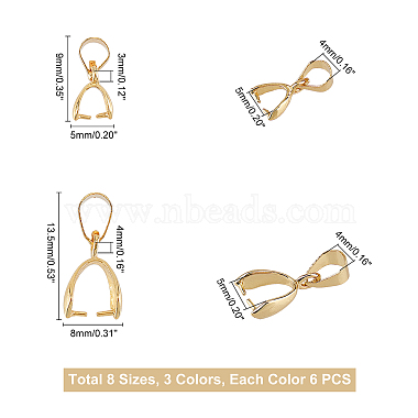 Bélières à pince pour pendentif en laiton plaqué véritable(KK-PH0004-56-NF)-2