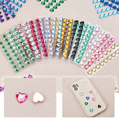 AHADERMAKER 20 Sheets 20 Colors Transparent Acrylic Rhinestone Stickers(DIY-GA0004-49)-4