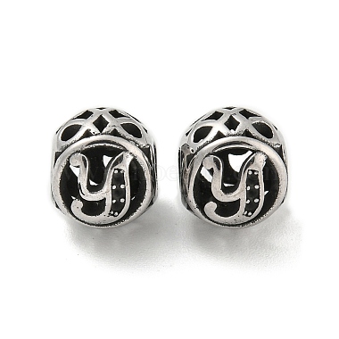 Antique Silver Letter Y 316 Surgical Stainless Steel European Beads