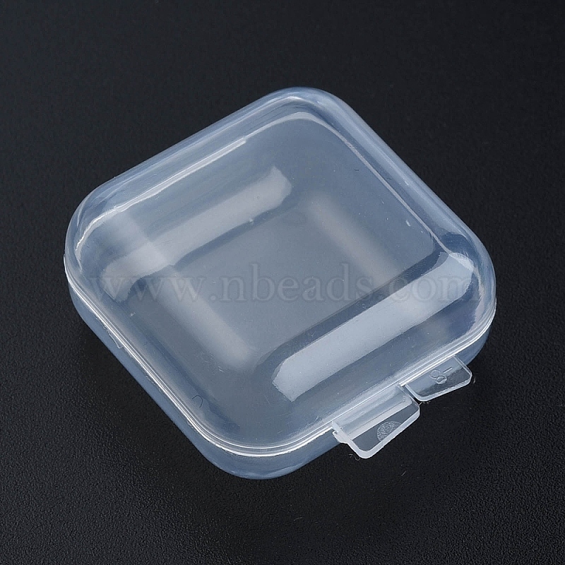 Small Plastic Case Mini Rectangle Clear Beads Collection