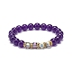 4Pcs 4 Style Natural Mixed Gemstone & Glass Cube Beaded Stretch Bracelets Set for Women(BJEW-JB08855)-4