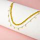 Glass Seed Braided Flower Double Layer Necklace(NJEW-SW00015-02)-5