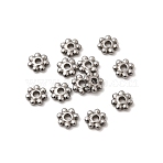 304 Stainless Steel Spacer Beads, Flower, Stainless Steel Color, 6x1.8mm, Hole: 1.6mm(X-STAS-Z156-01P-02)