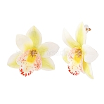 Cloth Flower Stud Earrings, White, 70x70mm(FS-WG643B1-06)