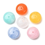 Two-Tone Imitation Gemstone Acrylic Beads, Flat Round, Mixed Color, 18x10mm, Hole: 2mm, about 210pcs/500g(AC-CBA7B05-36)