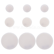 100Pcs 3 Styles Flat Round Plastic Bell Box, for Baby Toy, White, 15~33x8~11mm(AJEW-GO0001-20)