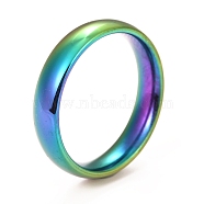 304 Stainless Steel Flat Plain Band Rings, Rainbow Color, Size 5~12, Inner Diameter: 15~22mm, 4mm(STAS-I160-C-M)