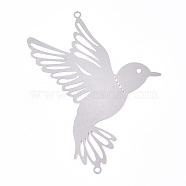 201 Stainless Steel Connector Charms, Bird Links, Stainless Steel Color, 95.5x72x0.3mm, Hole: 2.4mm(STAS-N103-206P)