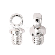 Brass Cup Pearl Peg Bails Pin Pendants, For Half Drilled Beads, Long-Lasting Plated, 925 Sterling Silver Plated, 6x3mm, Hole: 1.8mm, Pin: 2mm(KK-H759-32S)