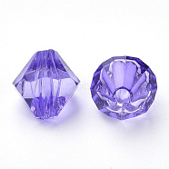 Transparent Acrylic Beads, Bicone, Blue Violet, 6x5.5mm, Hole: 1.5mm, about 6120pcs/500g(TACR-S146-6mm-20)