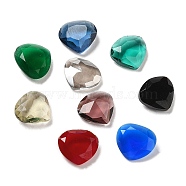Flat Back Glass Rhinestone Cabochons, Faceted, Diamond, Mixed Color, 10x11x4mm(GLAA-B012-42)