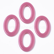 Cellulose Acetate(Resin) Linking Rings, Oval, Flamingo, 23x16x2mm, Inner Diameter: 15x8mm(KY-S158-A62-05)