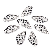 Spring and summer series Acrylic Pendants, for Earring Making, Butterfly Wing, White, 39.5x19.5x2mm, Hole: 1.5mm(MACR-C011-10)