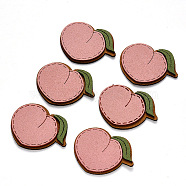 Faux Suede Patches, Costume Ornament Accessories, for Magic Tape Hair Clip Making, Peach, Pink, 34.5x44x3mm(FIND-R075-25)