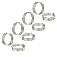 Brass Bead Frame, with 2 Hole, Ring, Silver, 10x2.5mm(KK-CJ0001-44S)
